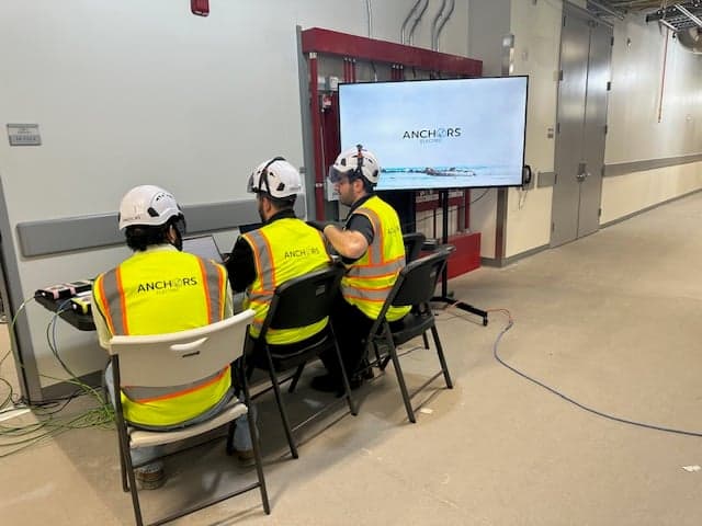 Anchors commissioning team reviewing results on site