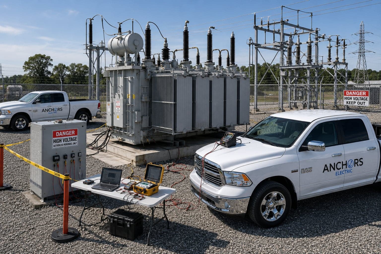 Anchors Electric truck at a substation