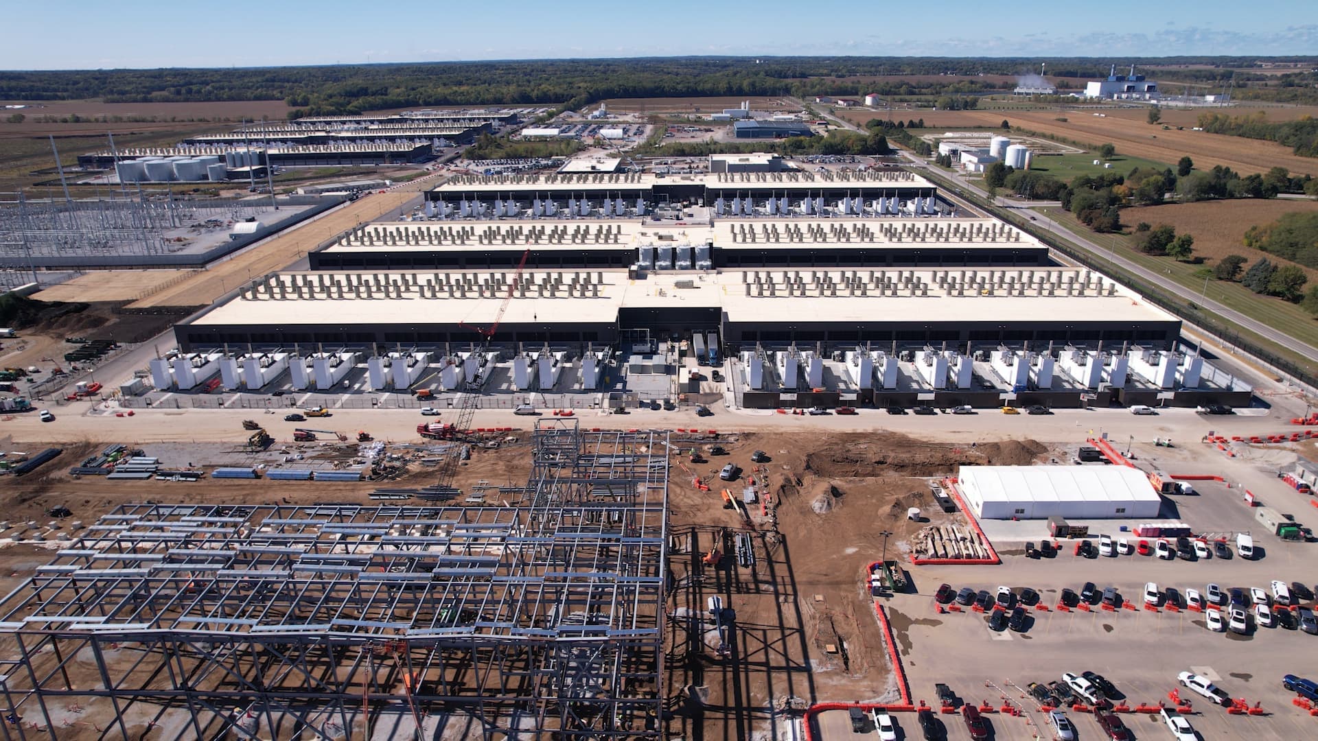 Substation construction aerial