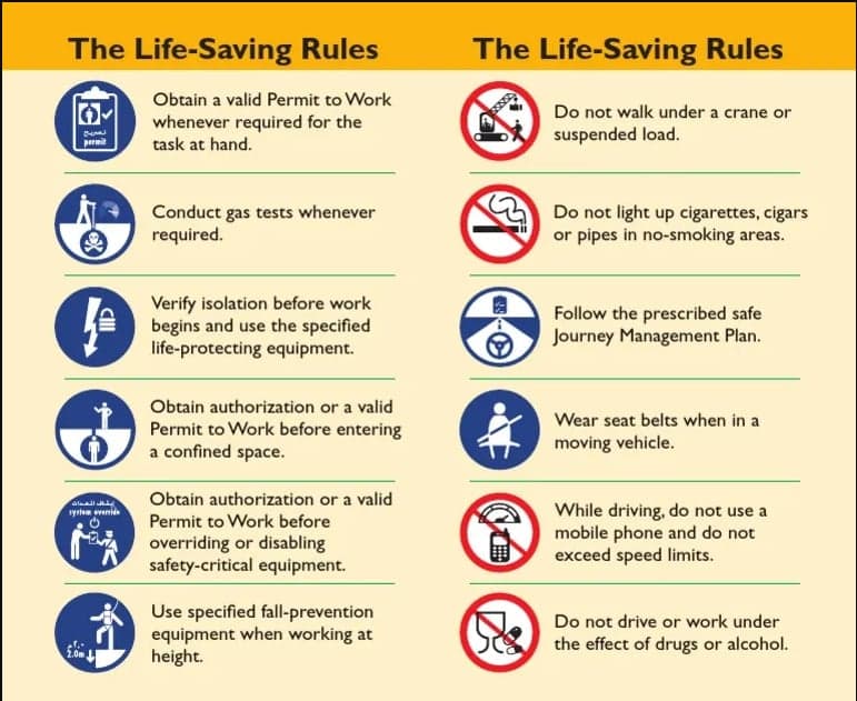 The Life-Saving Rules safety poster